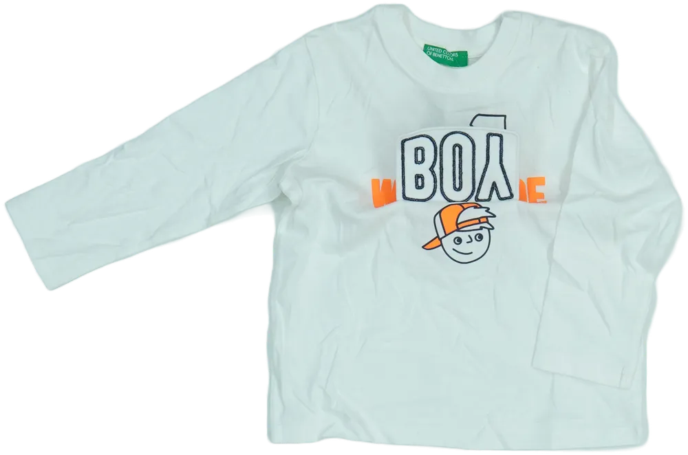 Fehér Benetton Hosszú ujjú felső EU 86 / UK 12-18 hónap / US 18 hónap