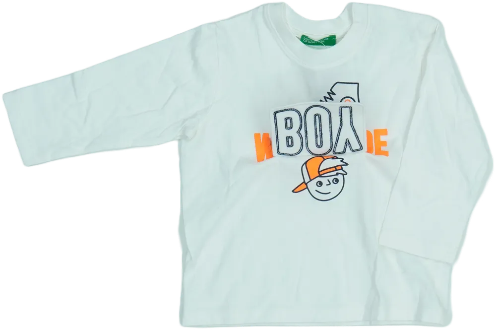 Fehér Benetton Hosszú ujjú felső EU 80 / UK 9-12 hónap / US 12 hónap