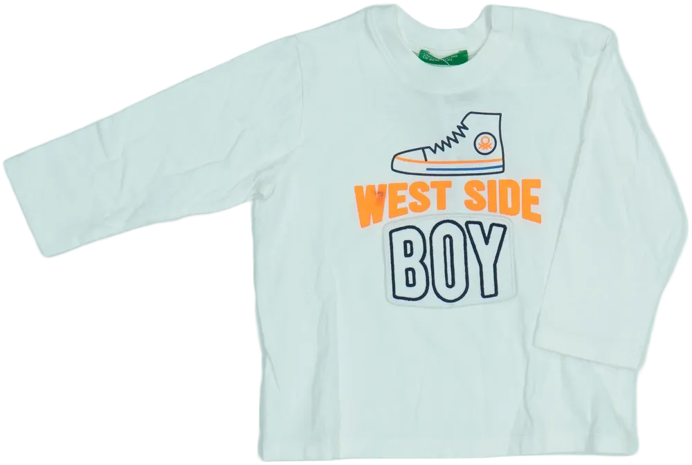 Fehér Benetton Hosszú ujjú felső EU 80 / UK 9-12 hónap / US 12 hónap