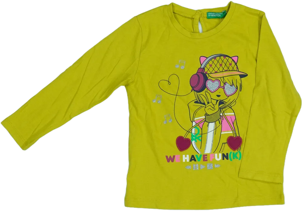 Sárga Benetton Hosszú ujjú felső EU 92 / UK 2 év / US 2T