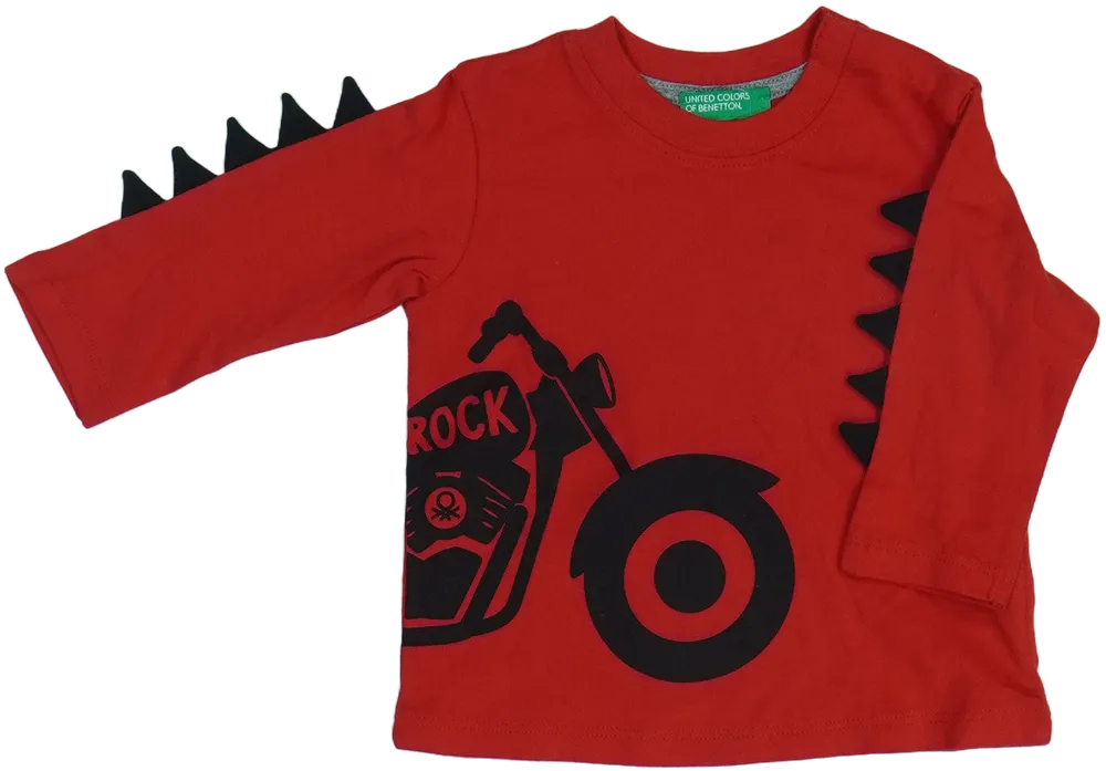 Piros Benetton Hosszú ujjú felső EU 68 / UK 3-6 hónap / US 3-6 hónap