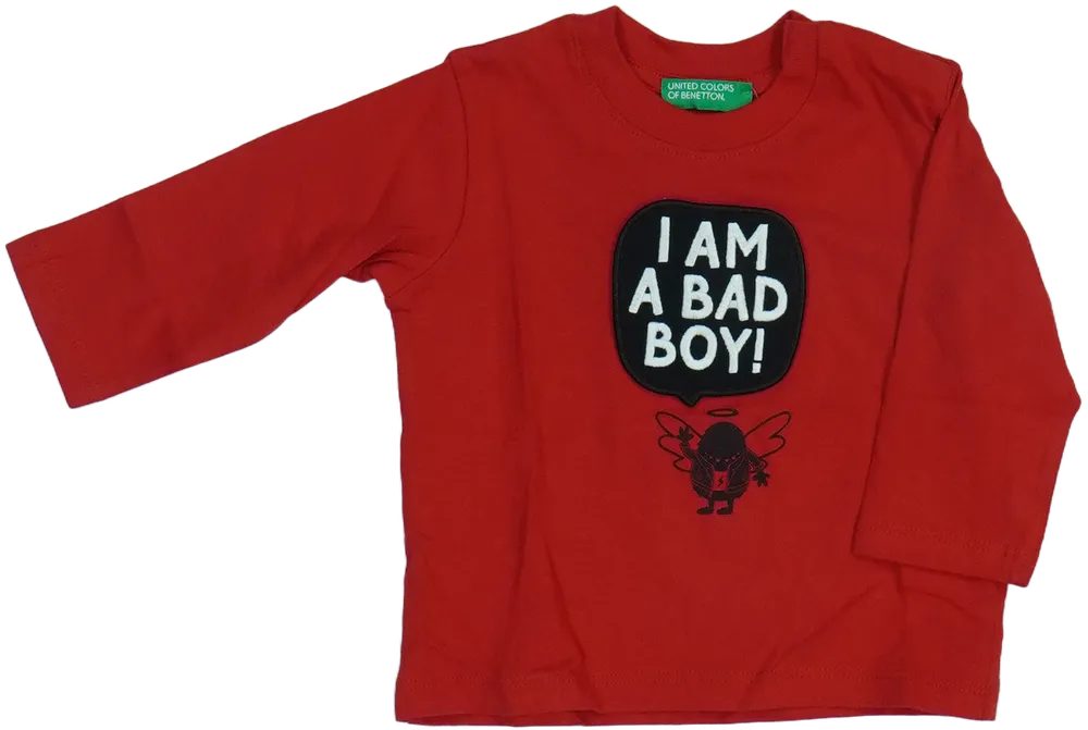 Piros Benetton Hosszú ujjú felső EU 68 / UK 3-6 hónap / US 3-6 hónap