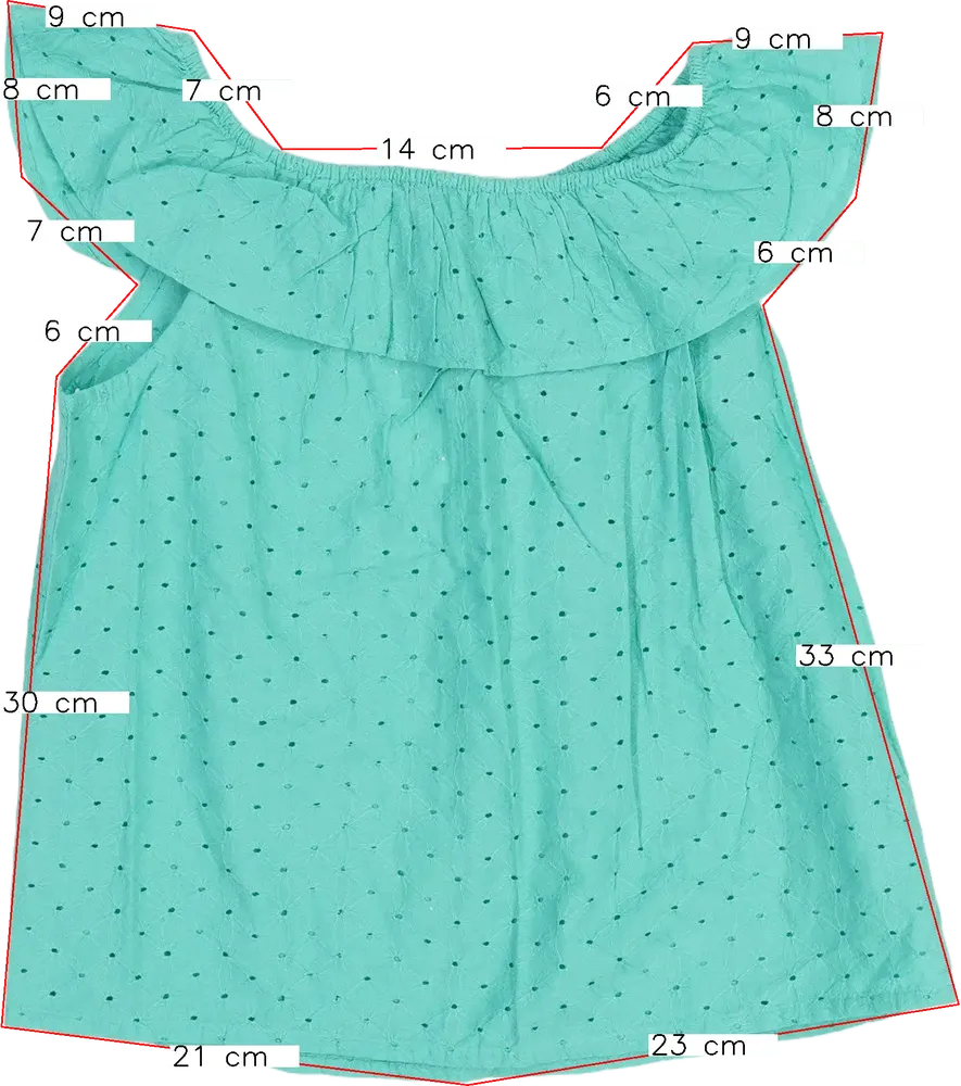 Zöld Benetton Póló EU 128 / UK 8 év / US 8 év/M