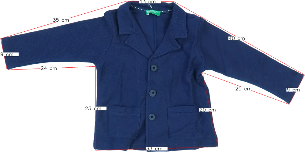 Kék Benetton Blézer és Zakó EU 92 / UK 2 év / US 2T