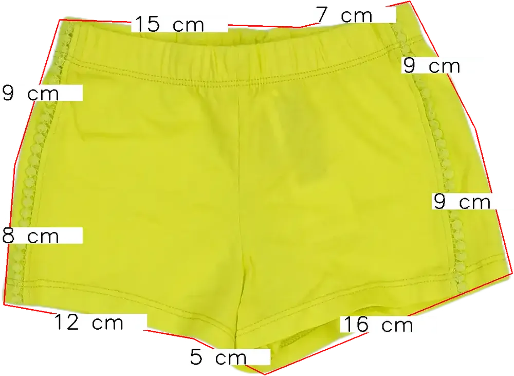 Sárga Benetton Rövidnadrág EU 86 / UK 12-18 hónap / US 18 hónap