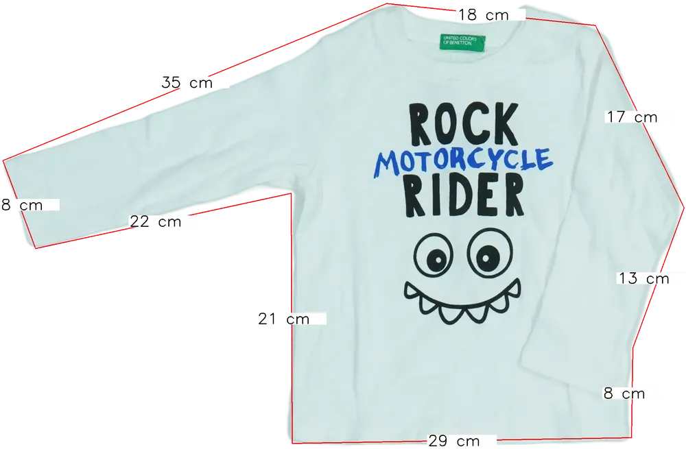 Fehér Benetton Hosszú ujjú felső EU 86 / UK 12-18 hónap / US 18 hónap