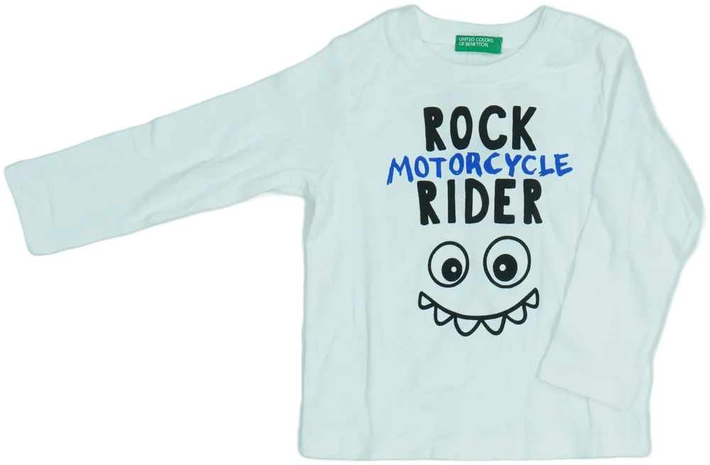 Fehér Benetton Hosszú ujjú felső EU 86 / UK 12-18 hónap / US 18 hónap