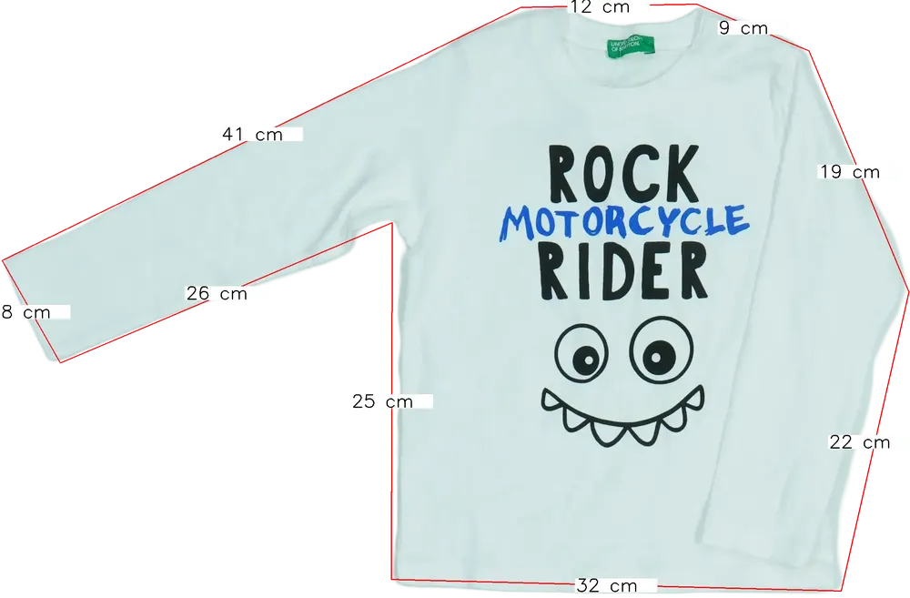 Fehér Benetton Hosszú ujjú felső EU 98 / UK 3 év / US 3T