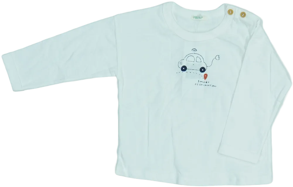 Fehér Benetton Hosszú ujjú felső EU 80 / UK 9-12 hónap / US 12 hónap