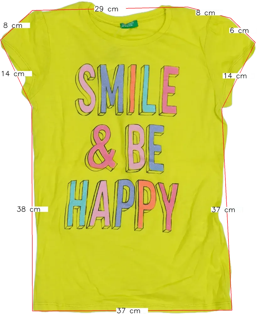 Sárga Benetton Póló EU 146 / UK 11 év / US 12 év/L