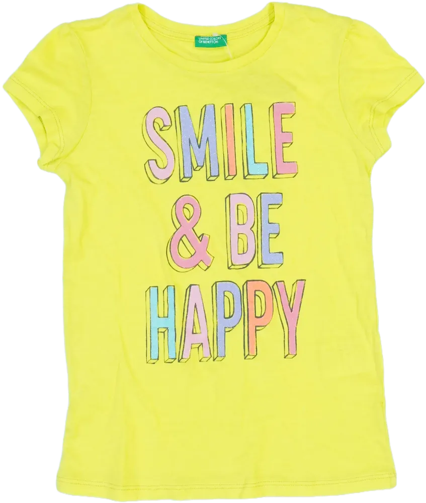 Sárga Benetton Póló EU 128 / UK 8 év / US 8 év/M