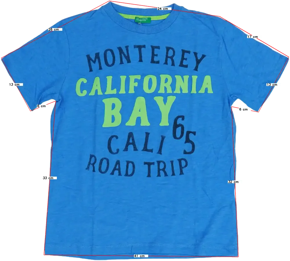 Kék Benetton Póló EU 140 / UK 10 év / US 10 év/L