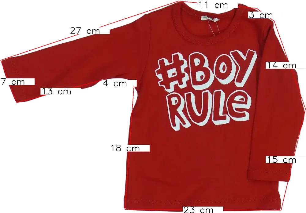 Piros Benetton Hosszú ujjú felső EU 68 / UK 3-6 hónap / US 3-6 hónap