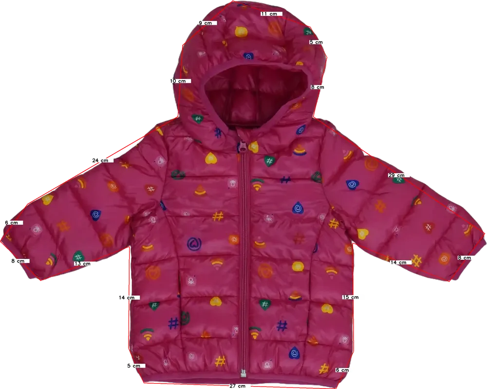 Rózsaszín Benetton Télikabát EU 74 / UK 6-9 hónap / US 6-9 hónap