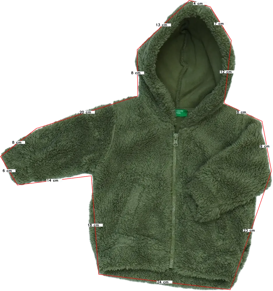 Zöld Benetton Kapucnis pulóver EU 74 / UK 6-9 hónap / US 6-9 hónap