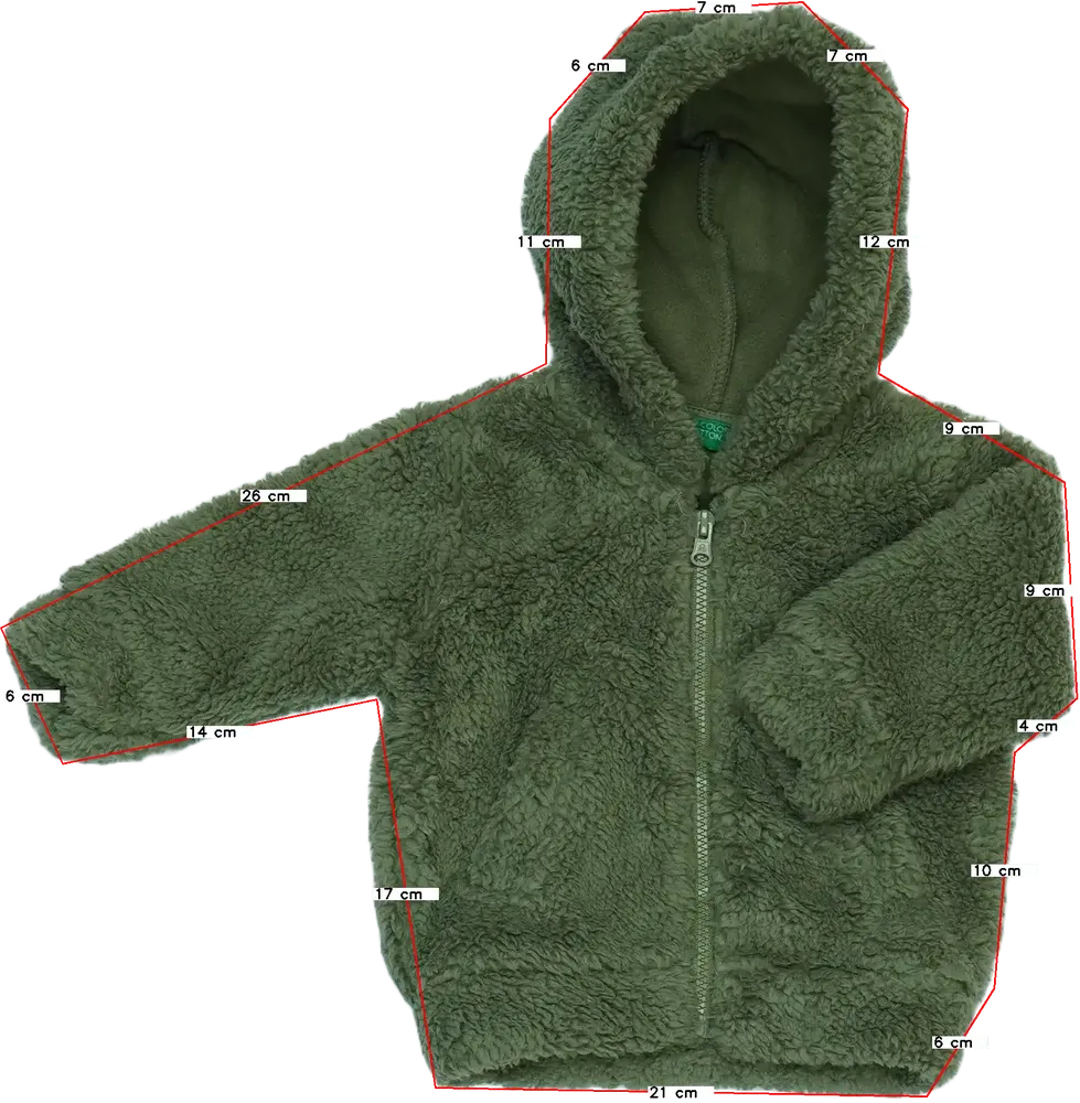 Zöld Benetton Kapucnis pulóver EU 68 / UK 3-6 hónap / US 3-6 hónap