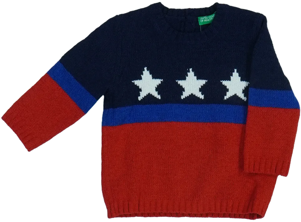 Piros Benetton Kötött pulcsi EU 74 / UK 6-9 hónap / US 6-9 hónap