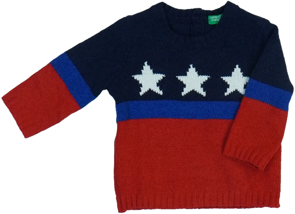 Piros Benetton Kötött pulcsi EU 68 / UK 3-6 hónap / US 3-6 hónap