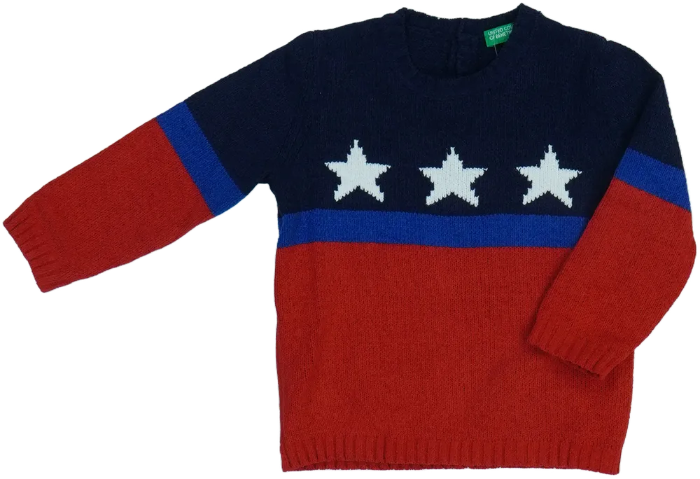 Piros Benetton Kötött pulcsi EU 86 / UK 12-18 hónap / US 18 hónap