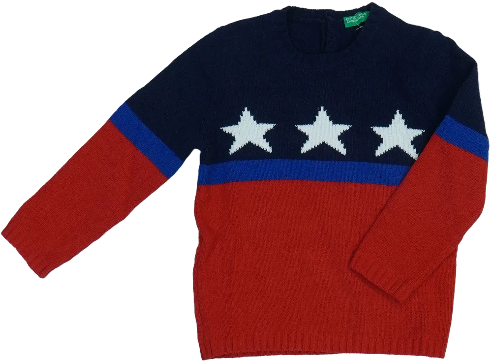 Piros Benetton Kötött pulcsi EU 98 / UK 3 év / US 3T