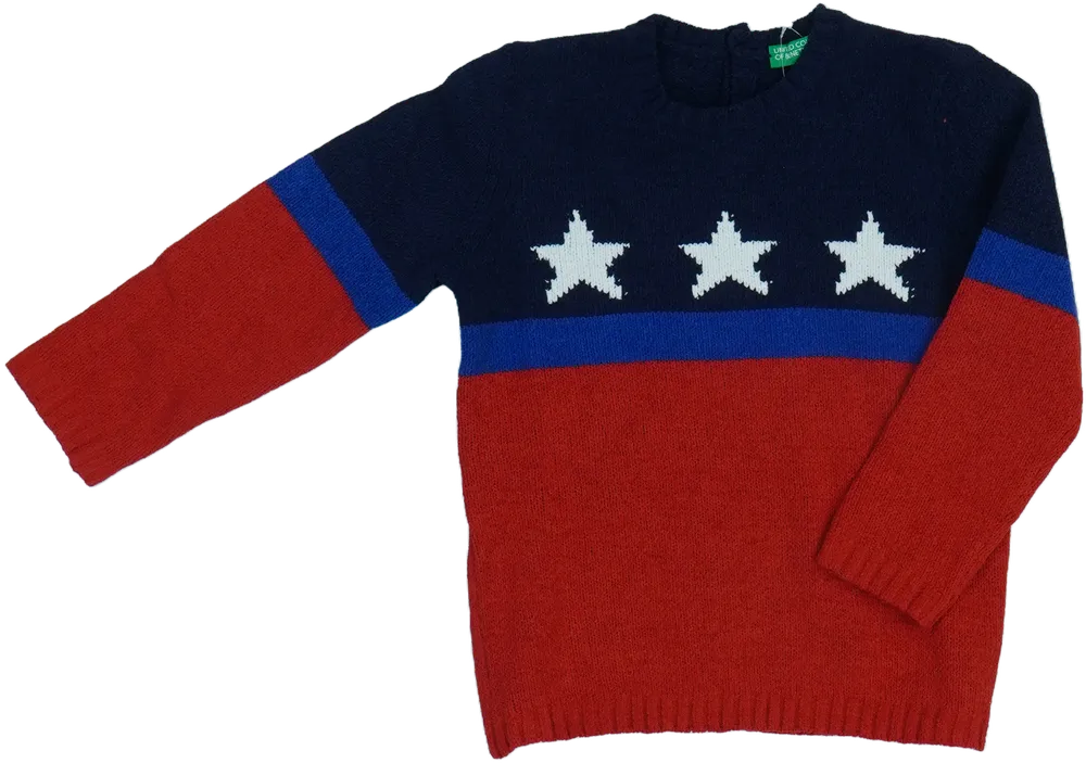 Piros Benetton Kötött pulcsi EU 92 / UK 2 év / US 2T