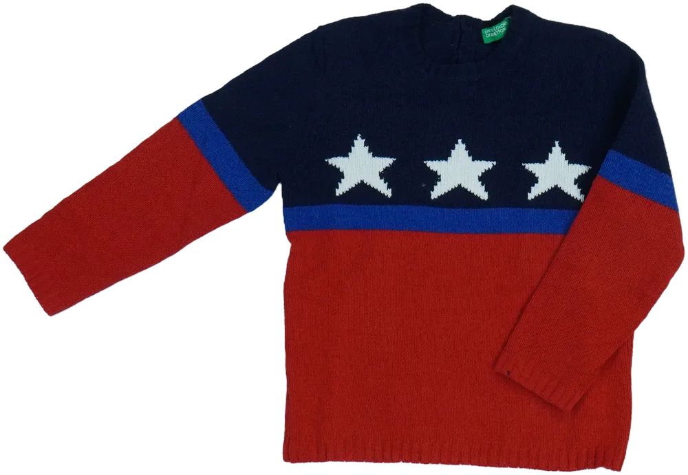 Piros Benetton Kötött pulcsi EU 104 / UK 4 év / US 4T/XS