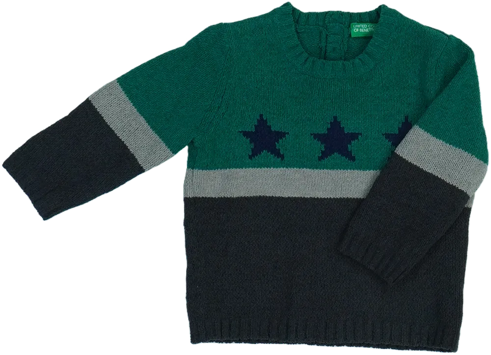 Zöld Benetton Kötött pulcsi EU 74 / UK 6-9 hónap / US 6-9 hónap