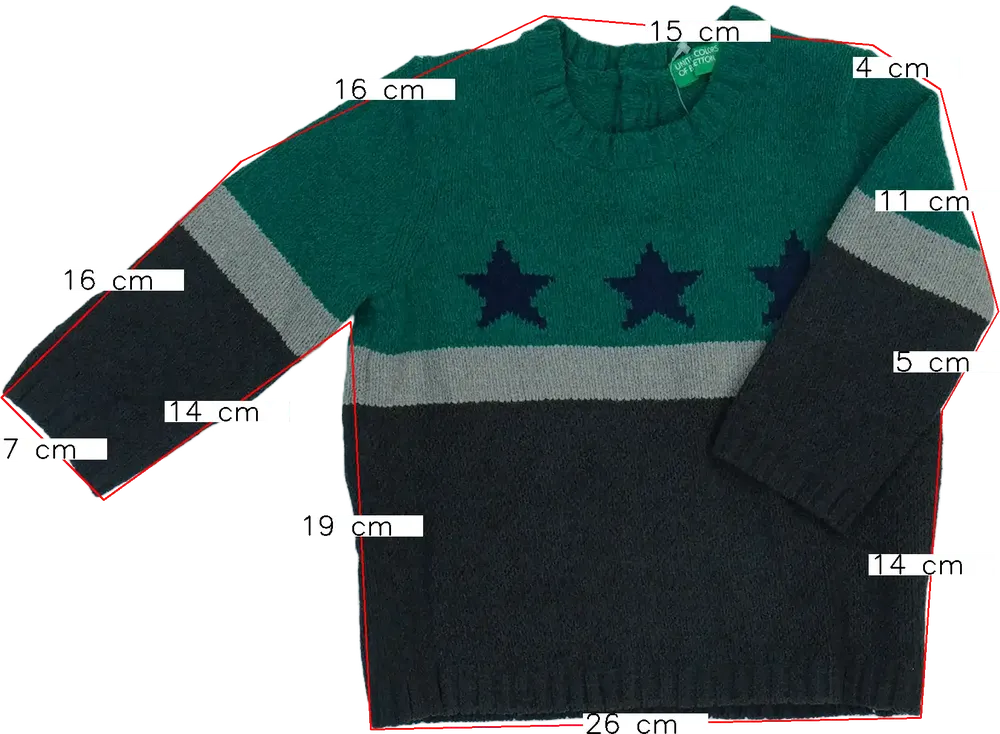 Zöld Benetton Kötött pulcsi EU 80 / UK 9-12 hónap / US 12 hónap