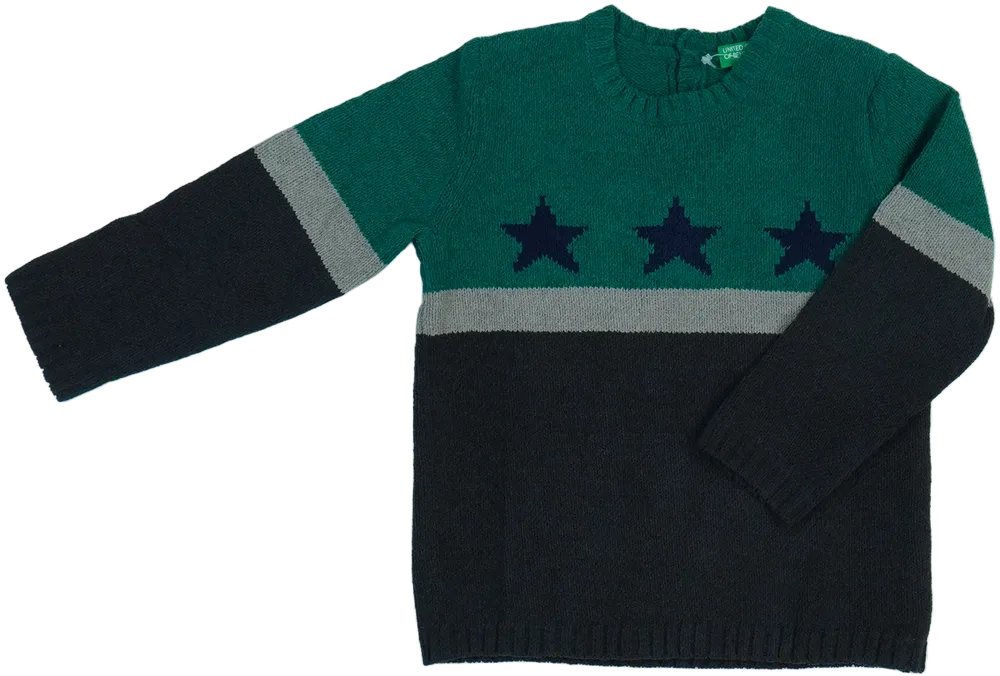 Zöld Benetton Kötött pulcsi EU 92 / UK 2 év / US 2T