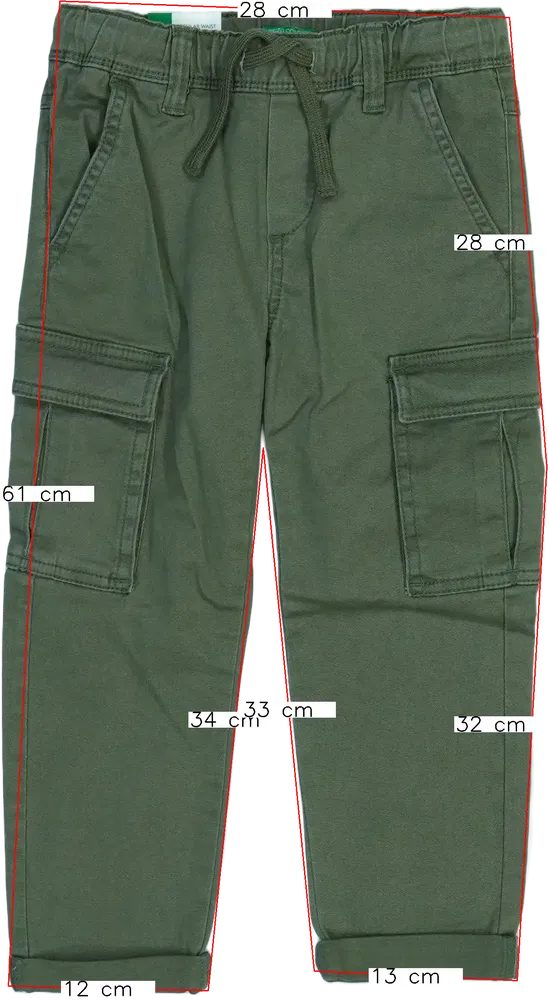 Zöld Benetton Farmernadrág EU 110 / UK 5 év / US 5 év/XS