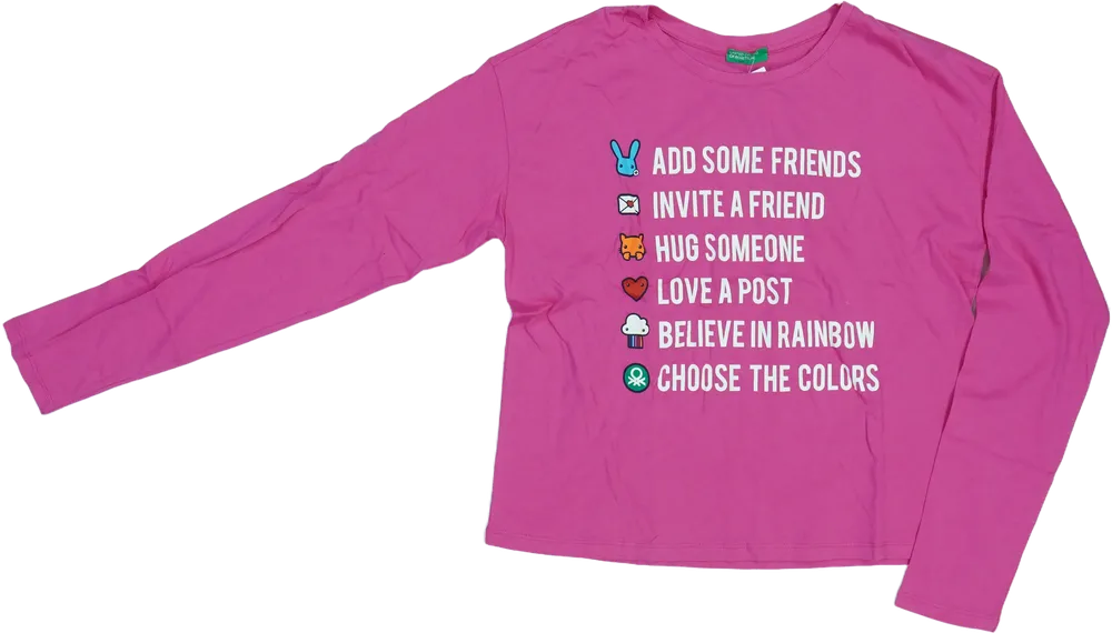 Rózsaszín Benetton Hosszú ujjú felső EU 170 / UK 15 év / US XL