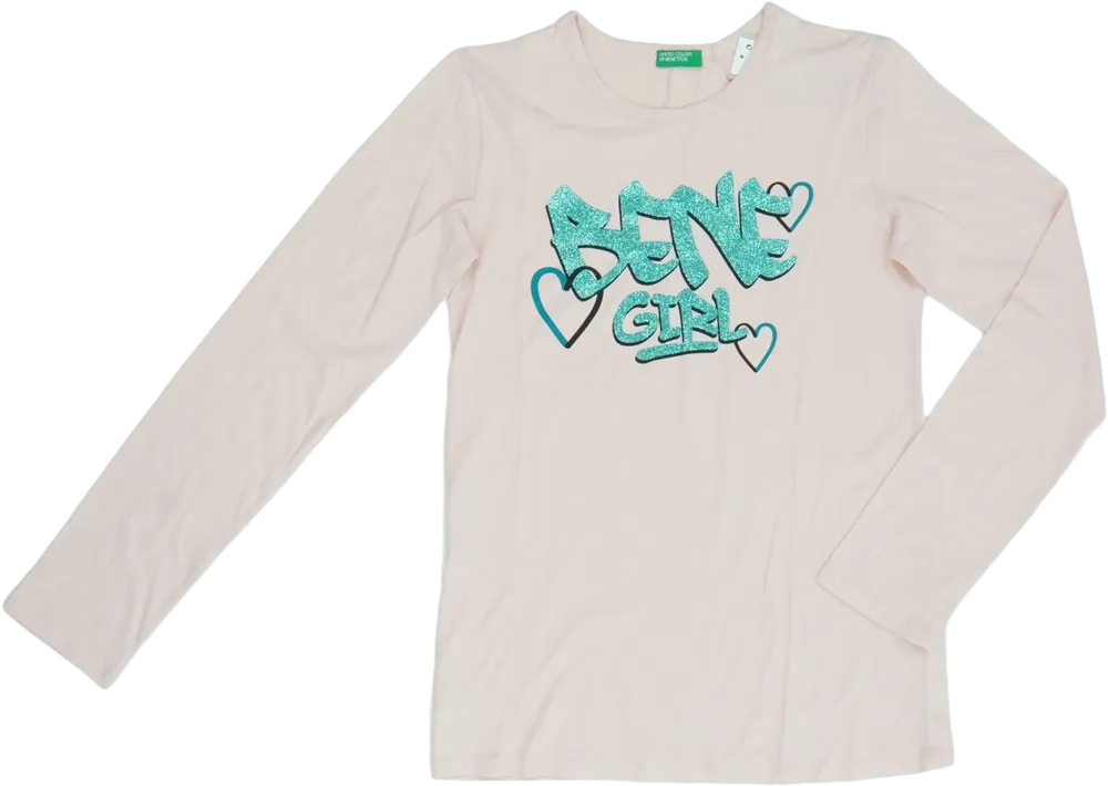 Rózsaszín Benetton Hosszú ujjú felső EU 158 / UK 13 év / US 14 év/XL