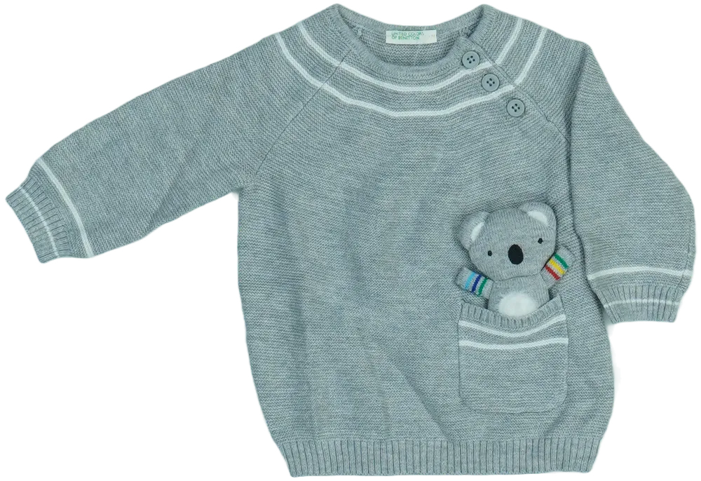 Szürke Benetton Kötött pulcsi EU 62 / UK 0-3 hónap / US 0-3 hónap