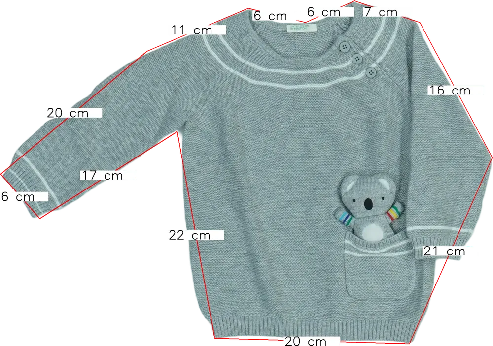 Szürke Benetton Kötött pulcsi EU 80 / UK 9-12 hónap / US 12 hónap