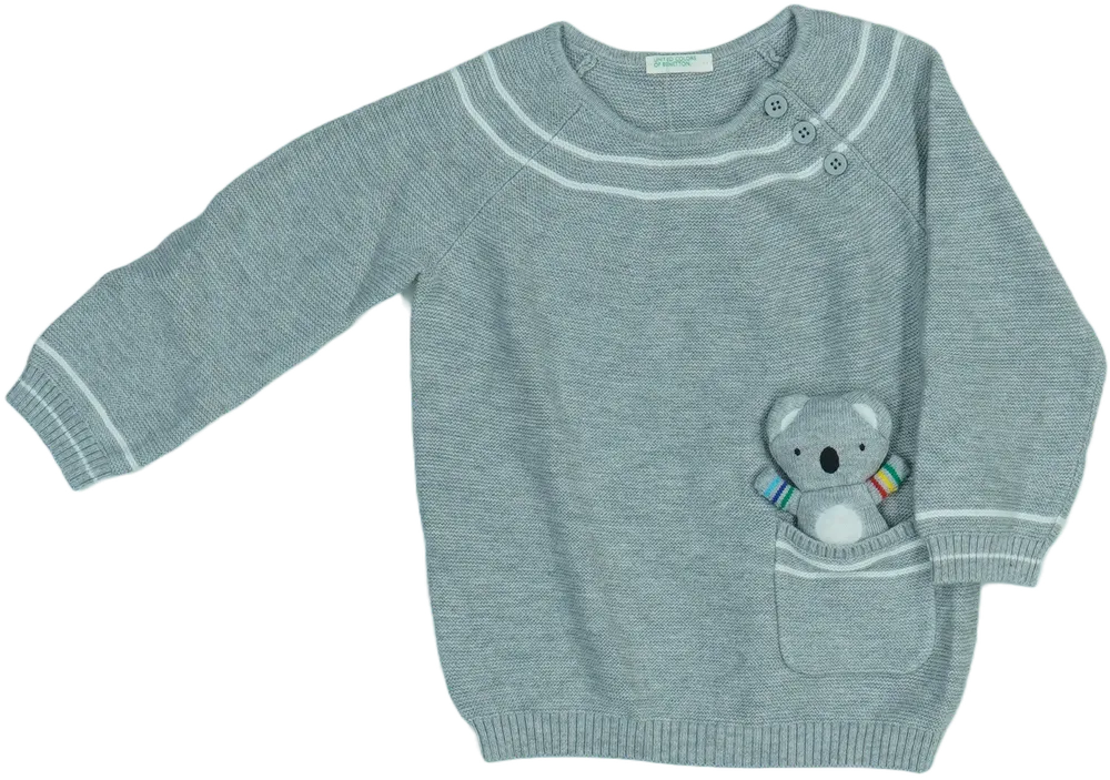 Szürke Benetton Kötött pulcsi EU 80 / UK 9-12 hónap / US 12 hónap