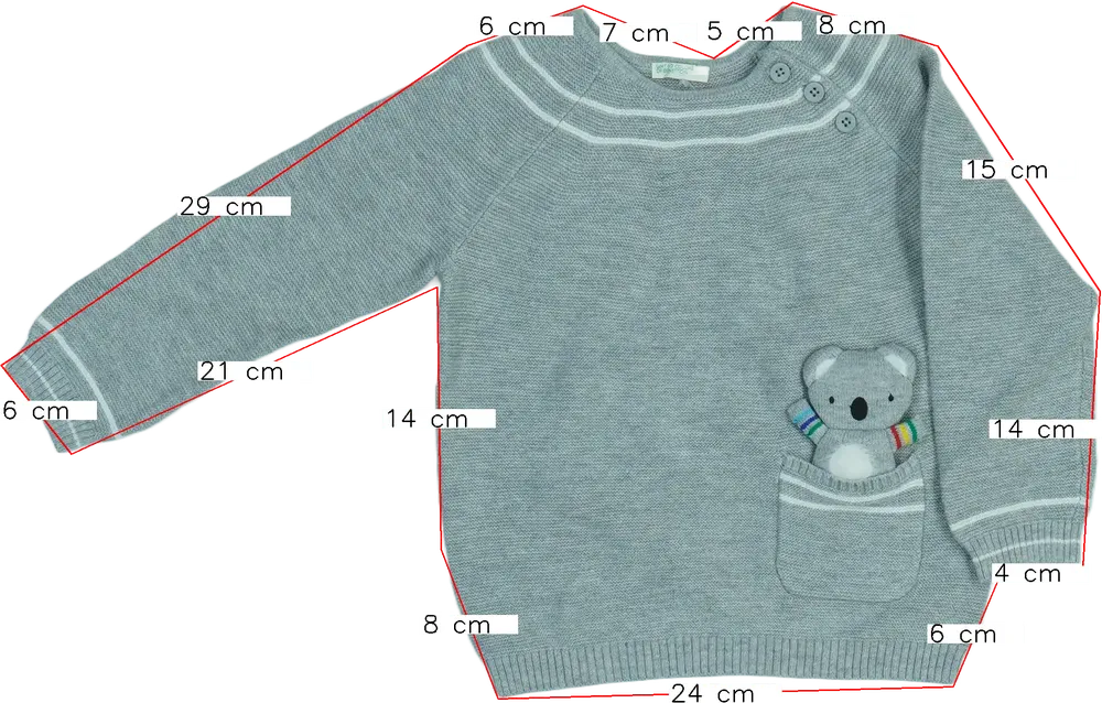 Szürke Benetton Kötött pulcsi EU 86 / UK 12-18 hónap / US 18 hónap