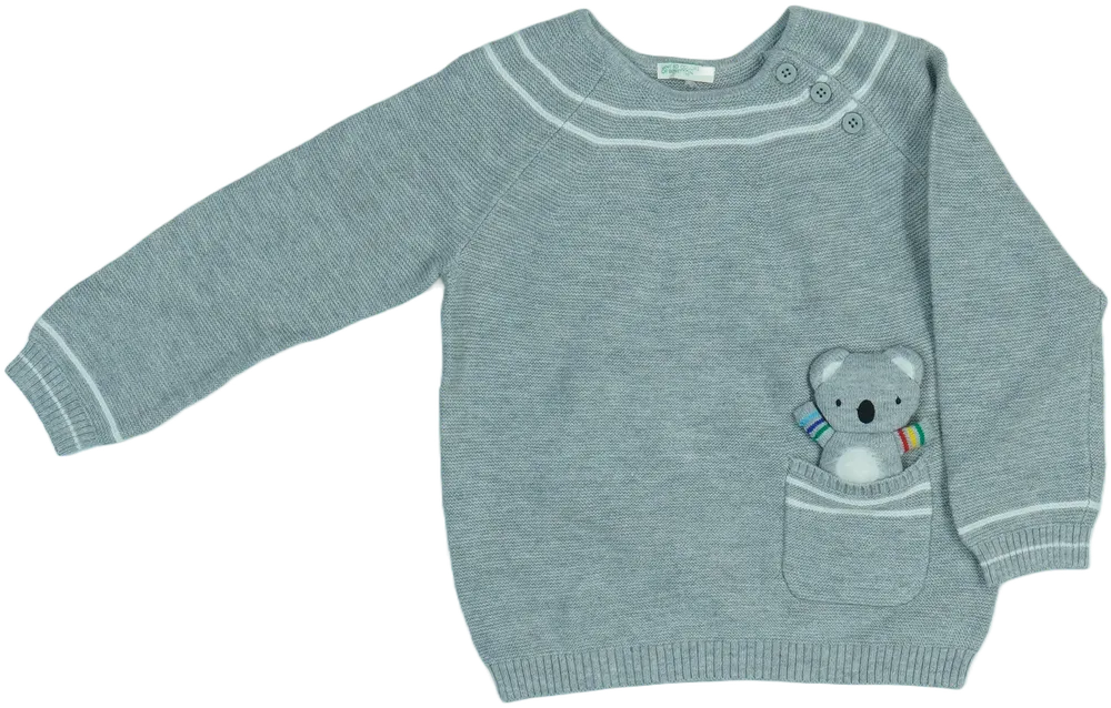 Szürke Benetton Kötött pulcsi EU 86 / UK 12-18 hónap / US 18 hónap