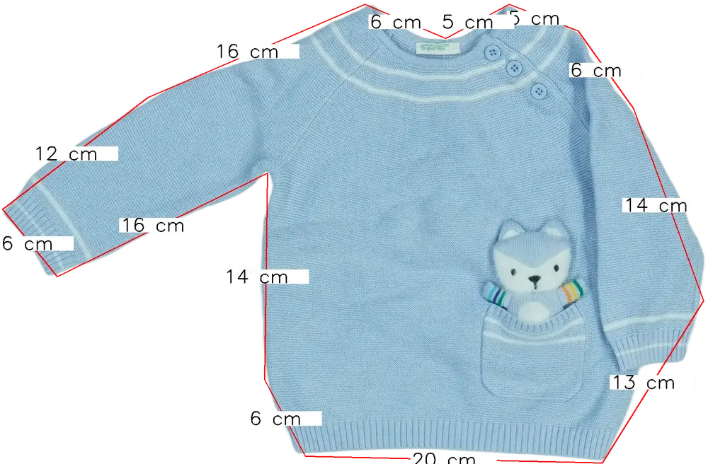 Kék Benetton Kötött pulcsi EU 74 / UK 6-9 hónap / US 6-9 hónap