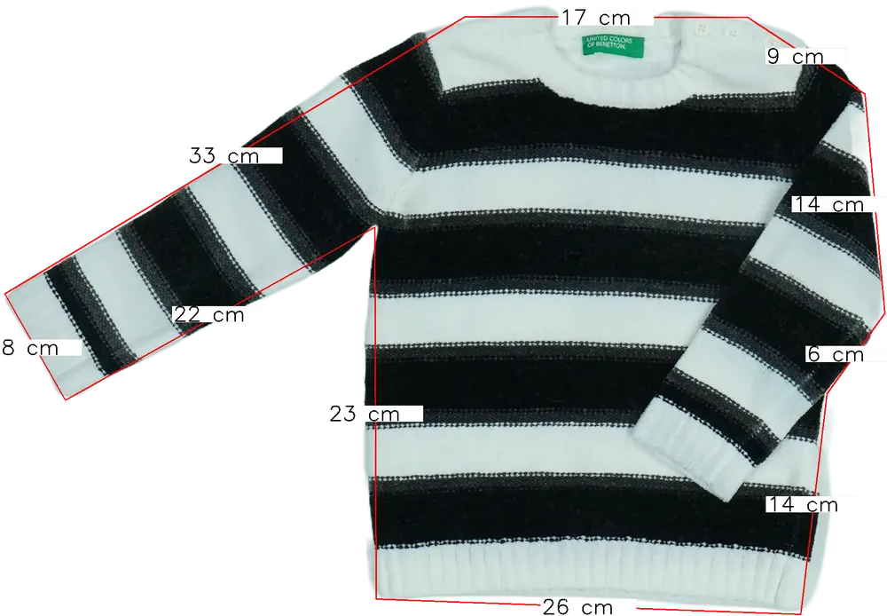 Fehér Benetton Kötött pulcsi EU 86 / UK 12-18 hónap / US 18 hónap