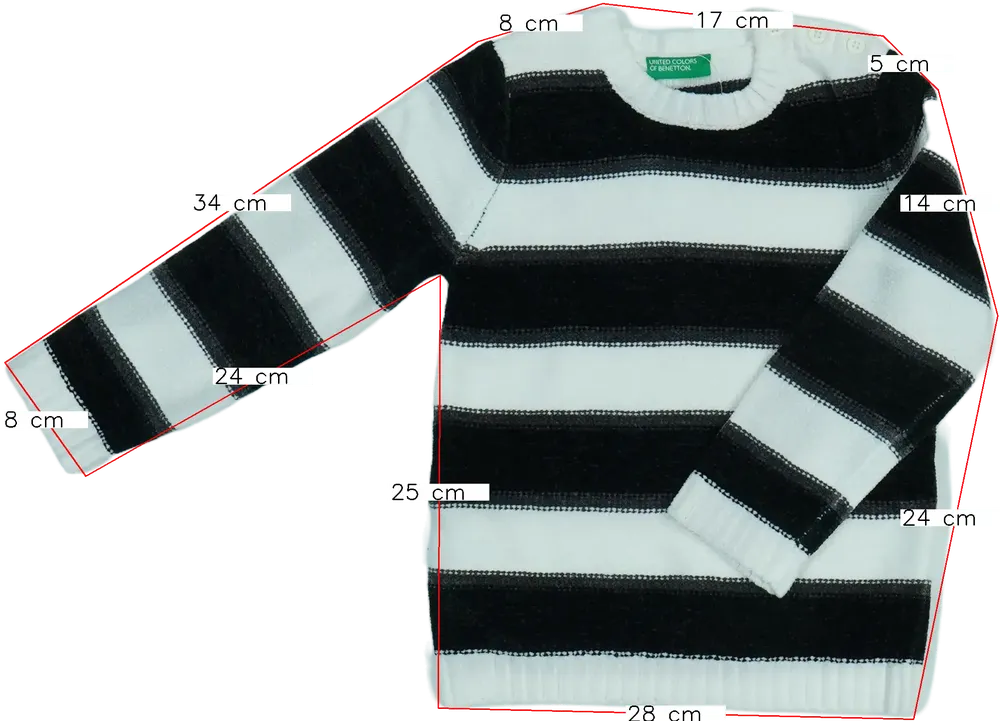 Fehér Benetton Kötött pulcsi EU 98 / UK 3 év / US 3T