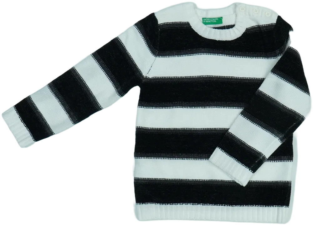 Fehér Benetton Kötött pulcsi EU 98 / UK 3 év / US 3T