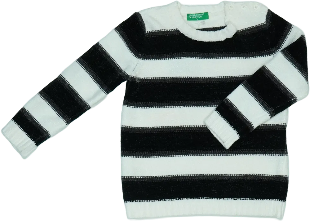 Fehér Benetton Kötött pulcsi EU 92 / UK 2 év / US 2T