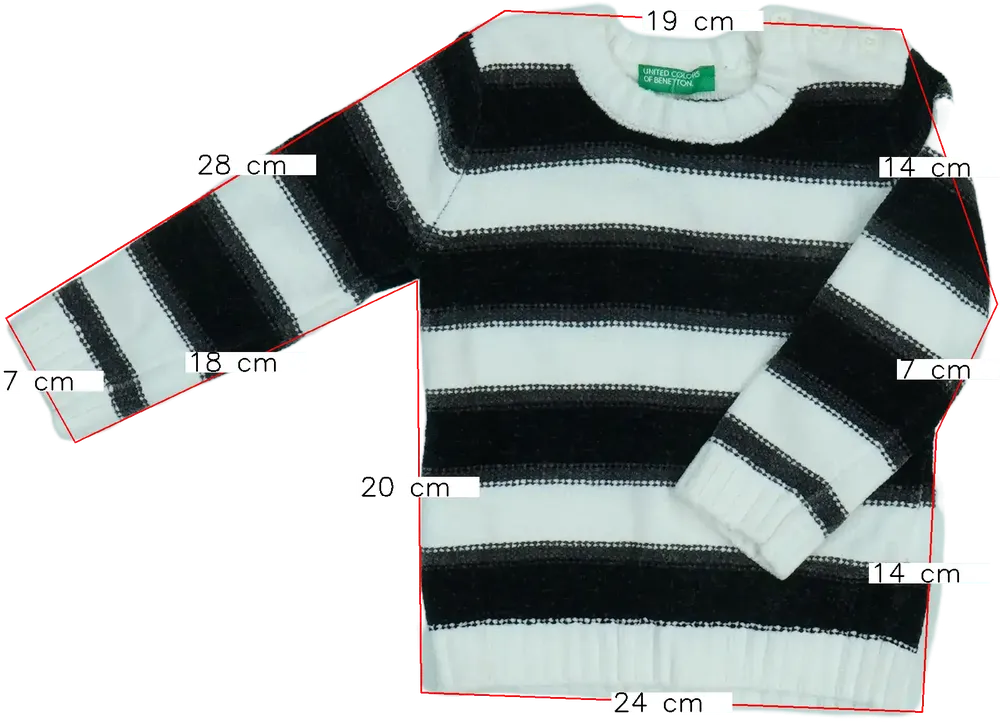 Fehér Benetton Kötött pulcsi EU 80 / UK 9-12 hónap / US 12 hónap