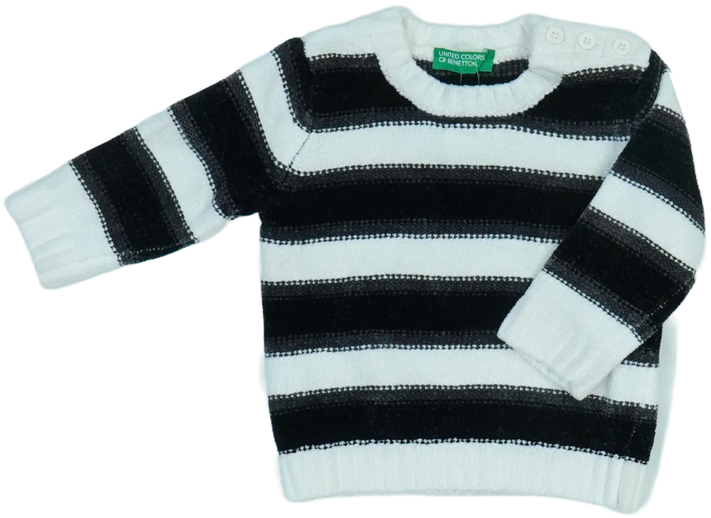 Fehér Benetton Kötött pulcsi EU 68 / UK 3-6 hónap / US 3-6 hónap