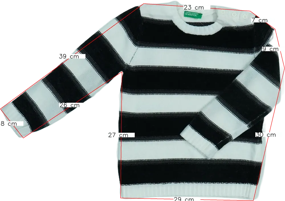 Fehér Benetton Kötött pulcsi EU 104 / UK 4 év / US 4T/XS