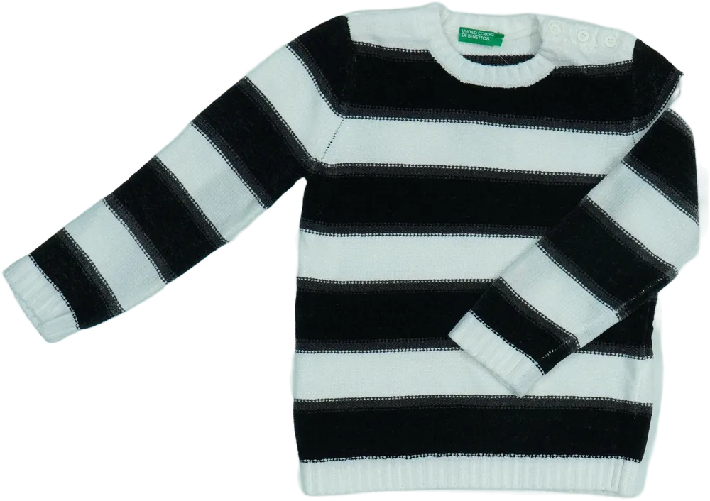 Fehér Benetton Kötött pulcsi EU 104 / UK 4 év / US 4T/XS