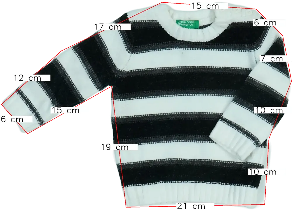 Fehér Benetton Kötött pulcsi EU 74 / UK 6-9 hónap / US 6-9 hónap