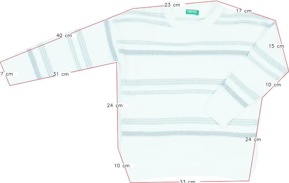 Fehér Benetton Kötött pulcsi EU 122 / UK 7 év / US 7 év/M