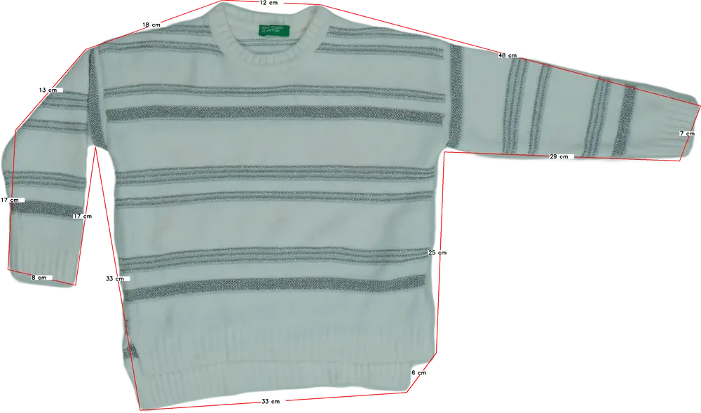 Fehér Benetton Kötött pulcsi EU 110 / UK 5 év / US 5 év/XS