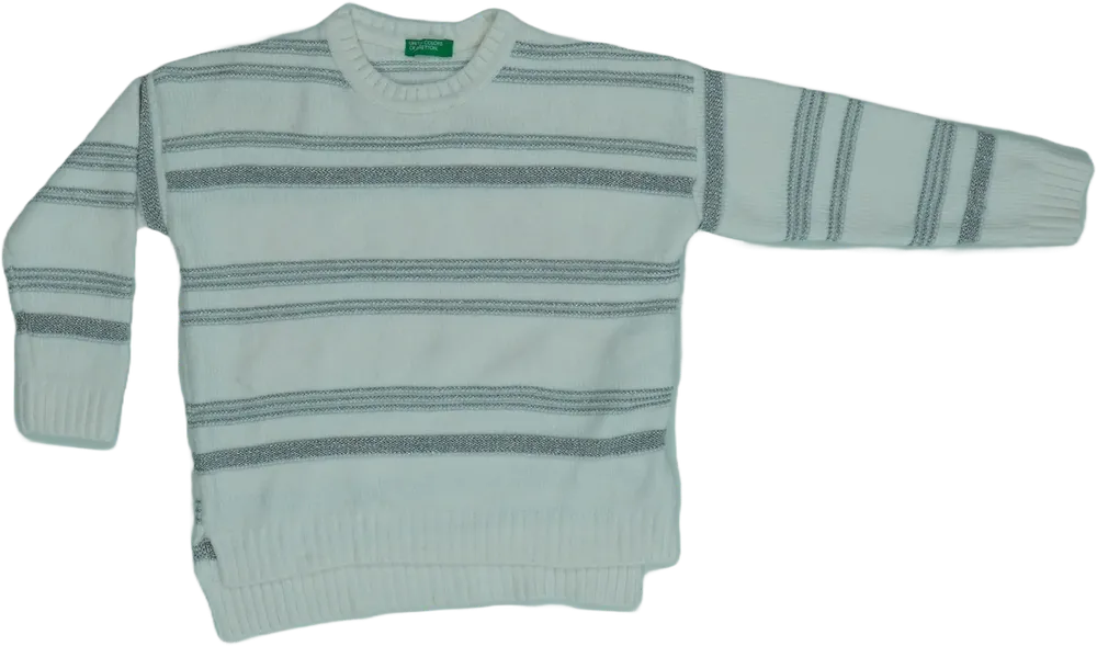 Fehér Benetton Kötött pulcsi EU 110 / UK 5 év / US 5 év/XS